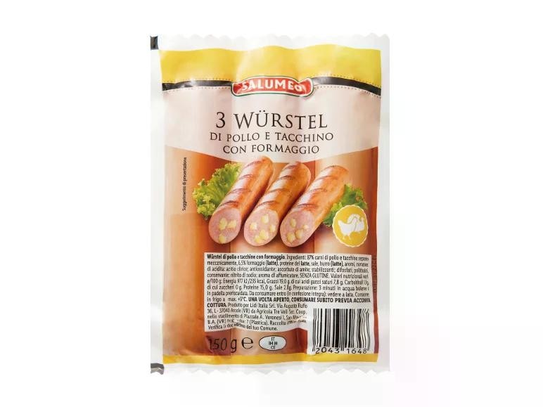Würstel di pollo e tacchino 4x 150 g SALUMEO - Offerta nel negozio Lidl