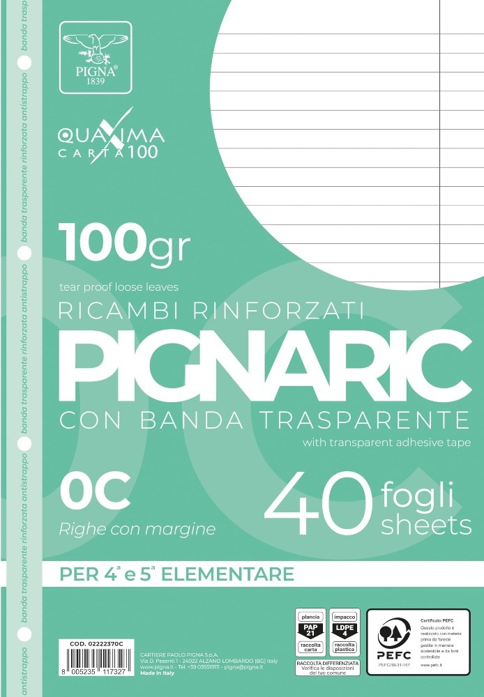 Ricambi Rinforzati A4 conf 40 fogli Pigna in offerta da Carrefour
