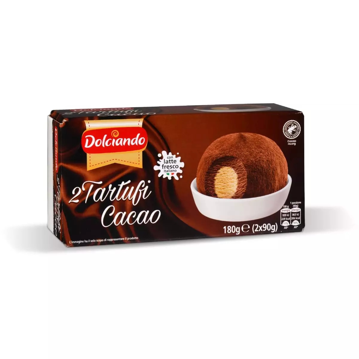 Dolciando tartufo gelato bianco/cacao 2 pz, 180 g in offerta da Eurospin