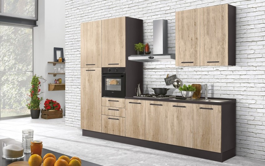 Cucina componibile Urban Ghisa Quercia Chiaro - Offerta nel negozio Mondo Covienza