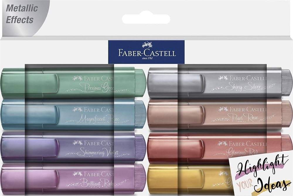 Faber Castell evidenziatori metallici confezione 8 colori in offerta da Bennet