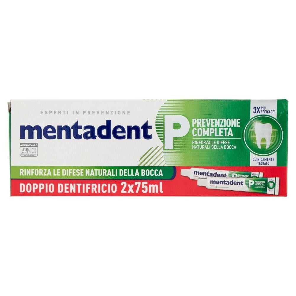 Dentifricio bitubo Mentadent ml 75 x 2 in offerta da Panorama