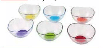 6 coppette in vetro colorato 6 pezzi in offerta da Bennet