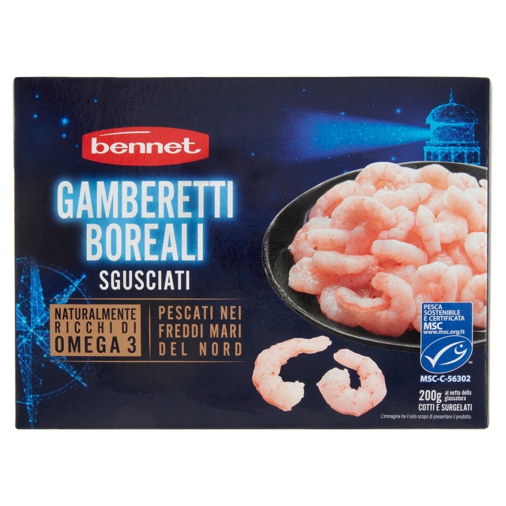 Gamberetti Boreali Sgusciati Cotti Bennet 200 g in offerta da Bennet