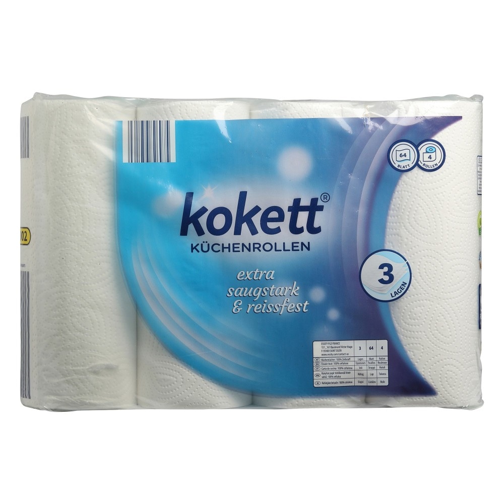 Carta cucina 3 veli, 4 x 64 strappi Kokett in offerta da ALDI