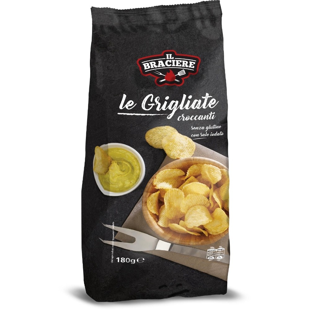 Patatine Le Grigliate Croccanti 180 g Il Braciere - Offerta nel negozio Eurospin