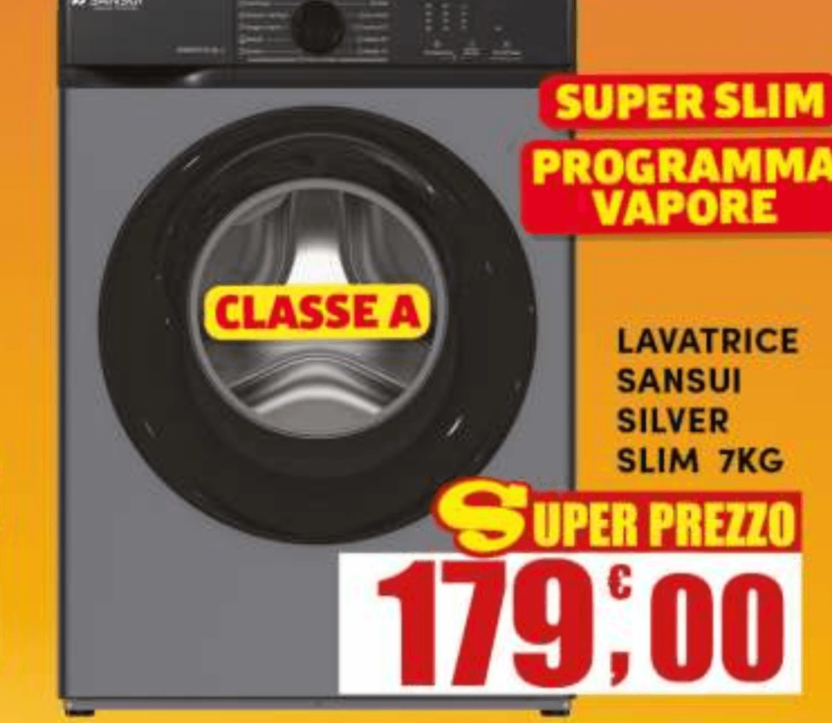 Lavatrice Sansui Silver Slim 7KG - Offerta nel negozio Maury's