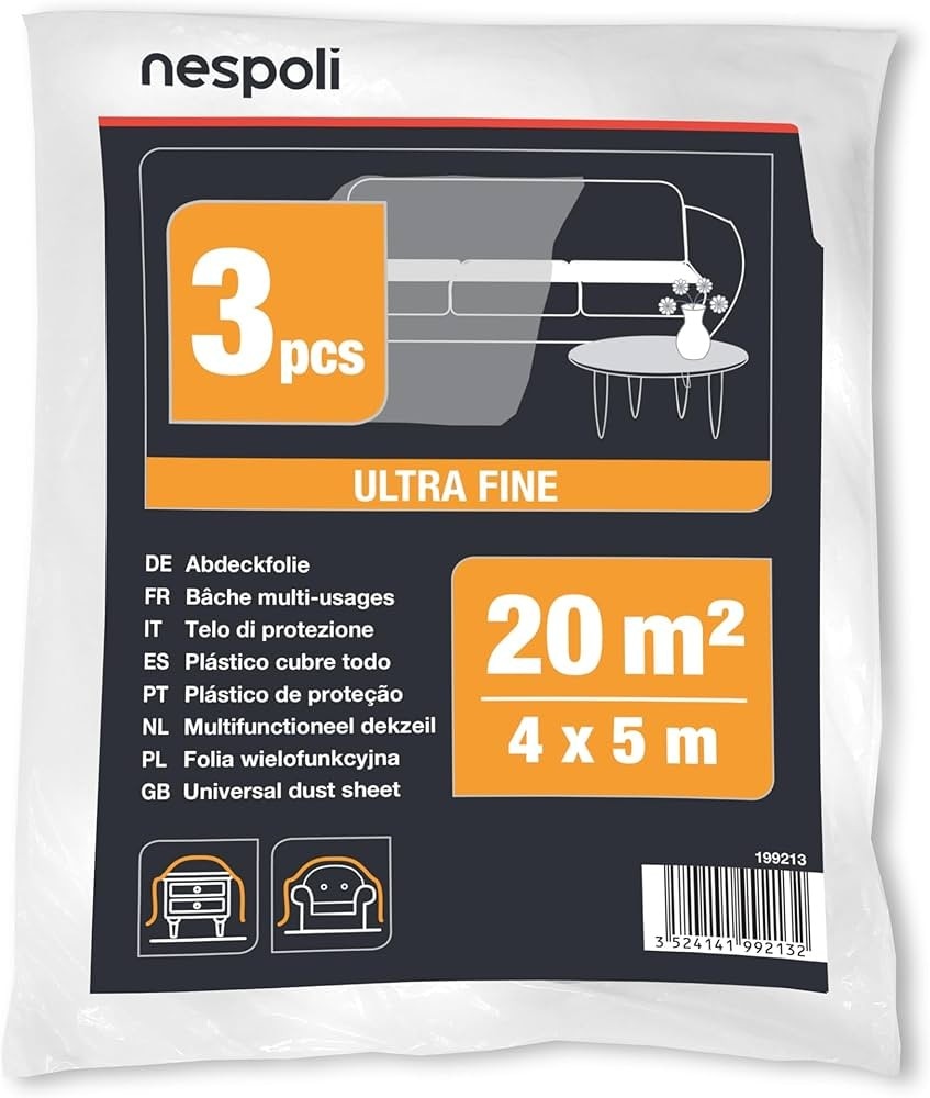 Telo di protezione ultra fine 3 pezzi, 4 x 5 m Nespoli in offerta da Iper La grande i