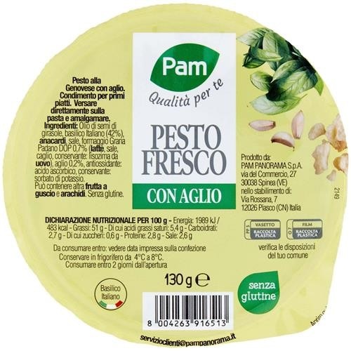 Pesto fresco Pam g 130 in offerta da Panorama