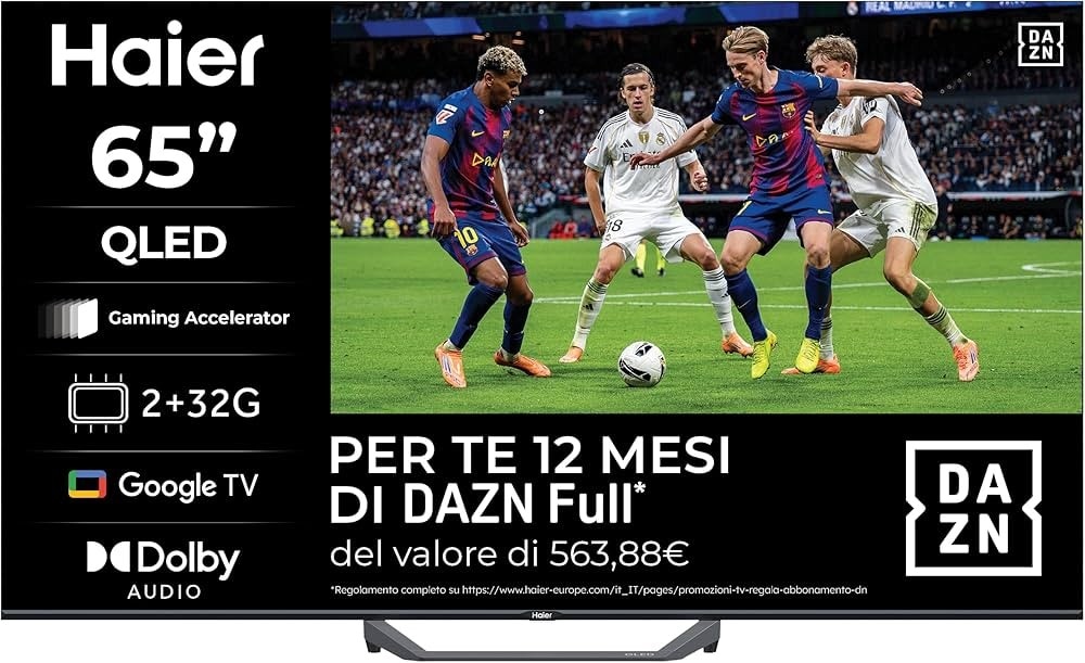 Haier Smart TV 4K QLED H65S80 Serie S80 65" - Offerta nel negozio Unieuro