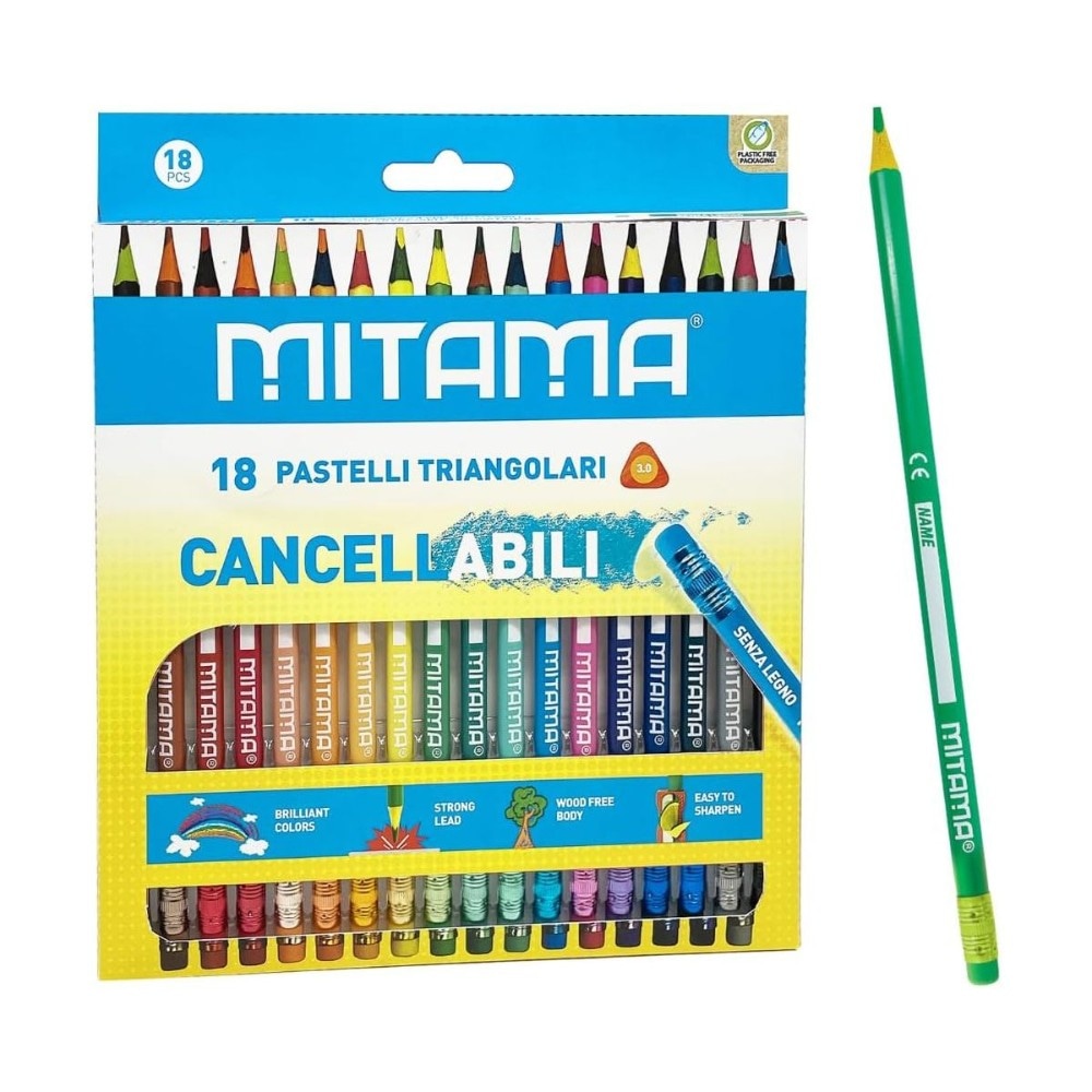 Matite cancellabili triangolari 18 pezzi Mitama in offerta da Iper La grande i