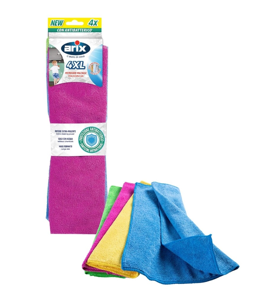 Arix microfibre multiuso XXL con antibatterico 4 pezzi in offerta da Bennet
