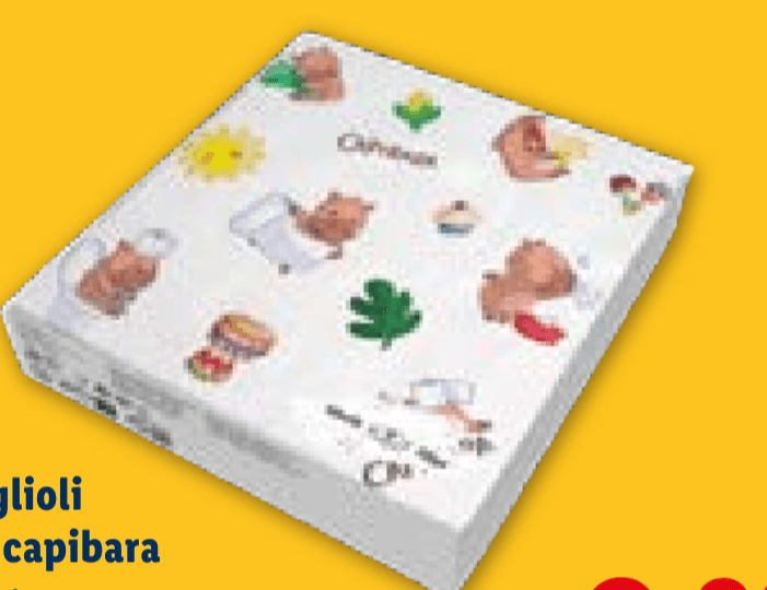 Tovaglioli tema capibara 30 pezzi - Offerta nel negozio Lidl