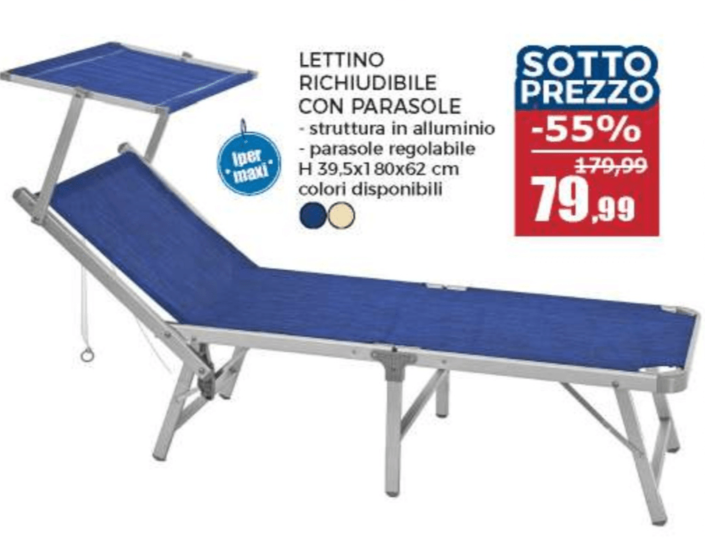 Lettino richiudibile - Offerta nel negozio Happy Casa