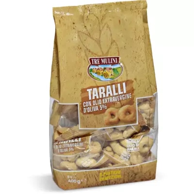 Taralli con olio extravergine d'oliva 8 x 50 g Tre Mulini in offerta da Eurospin