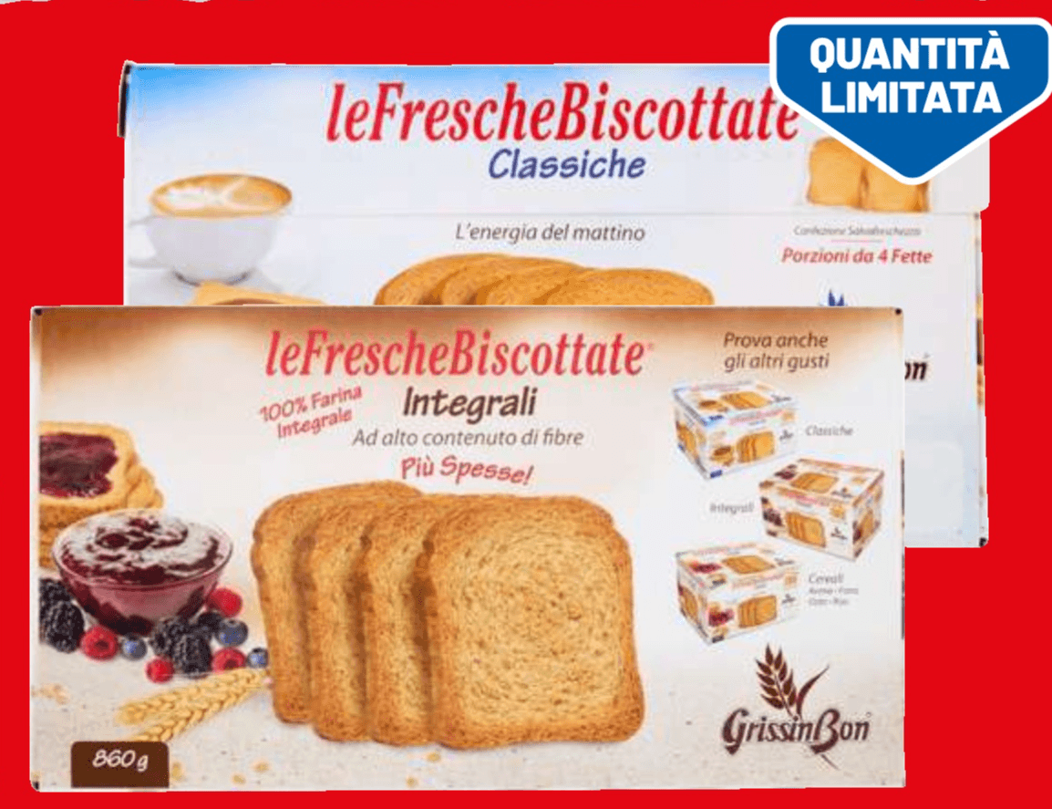 Grissinbon Le Fresche Biscottate 860 g in offerta da Dpiù