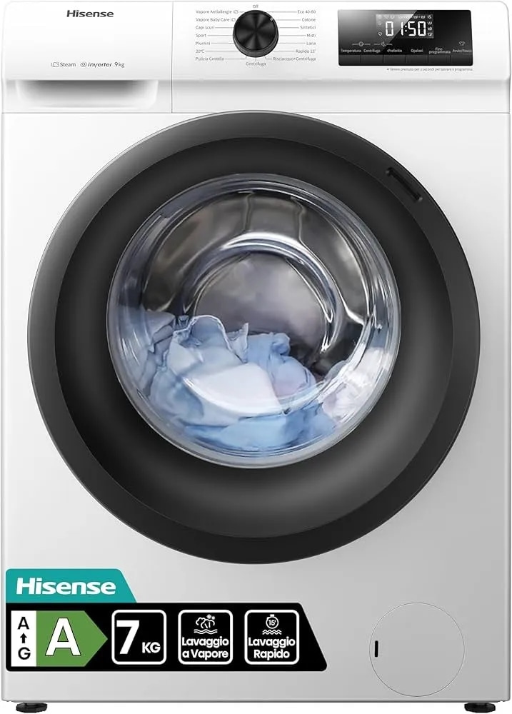 Lavatrice Slim Hisense WFQR701219VM 7 KG in offerta da Carrefour