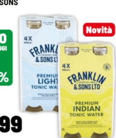 Tonica Premium Light o Indian 200 ml x4 Franklin & Sons in offerta da Iper La grande i