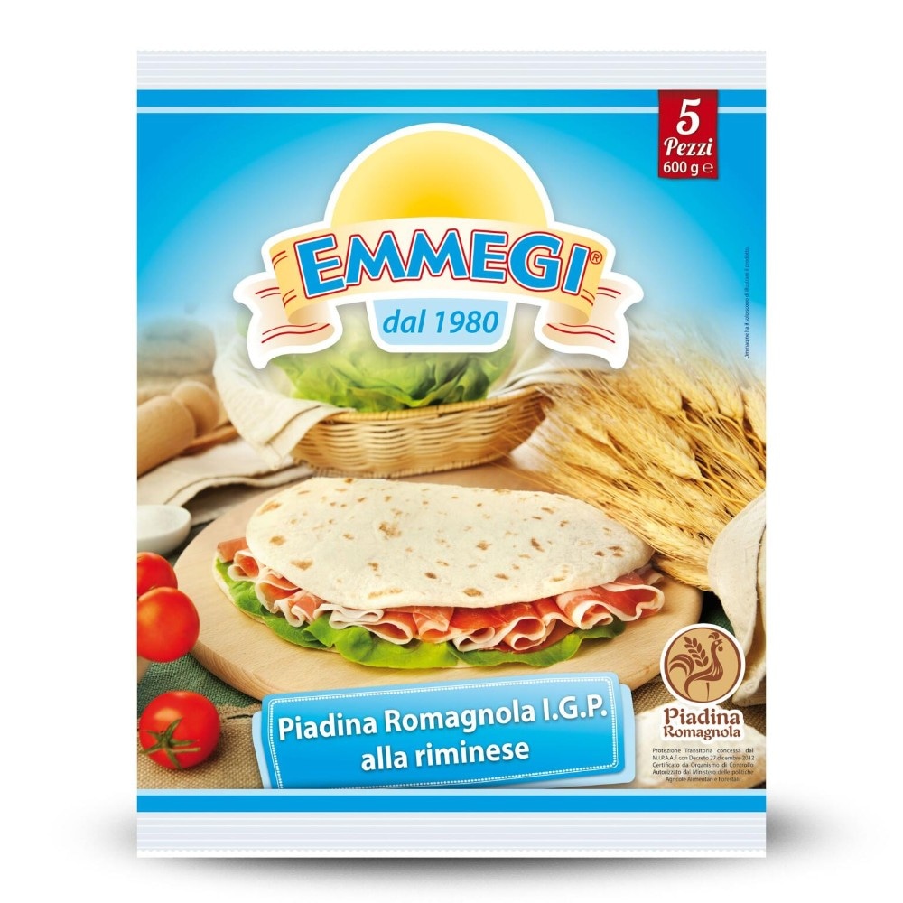 Piadina Romagnola IGP alla Riminese Emmegi 5 pezzi, 650 g - Offerta nel negozio Esselunga
