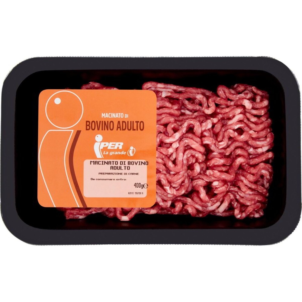 Macinato di Bovino adulto di razza Piemontese 400 g Iper in offerta da Iper La grande i