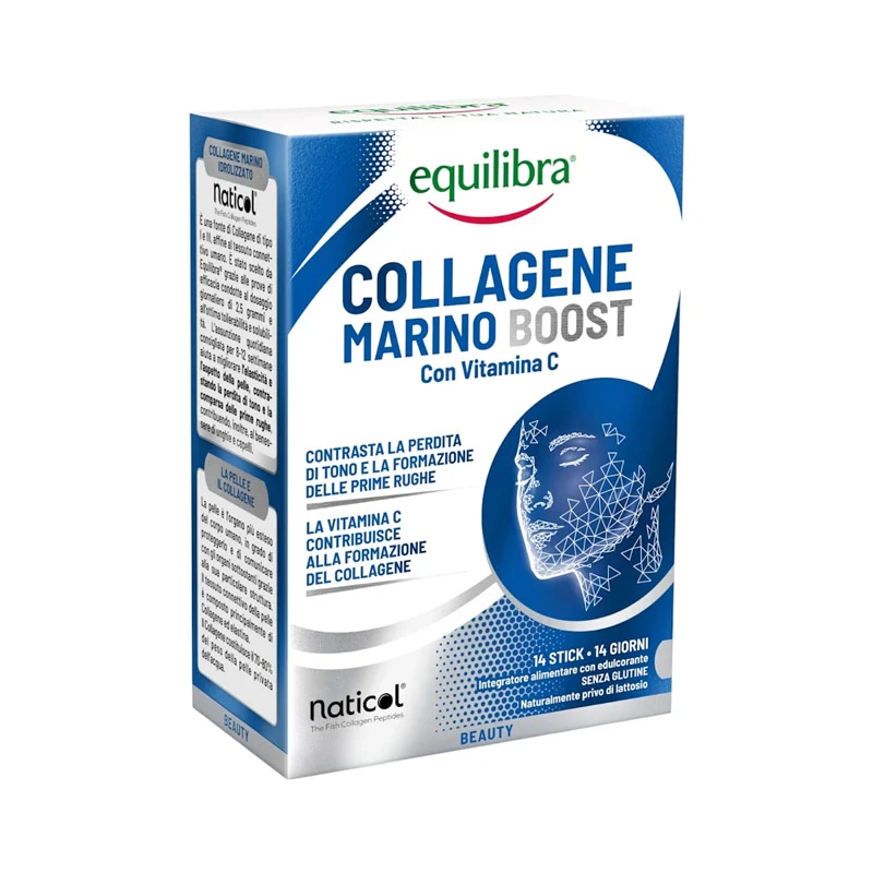 equilibra integratore a base di collagene marino con vitamina C 14 stick - Offerta nel negozio Dm
