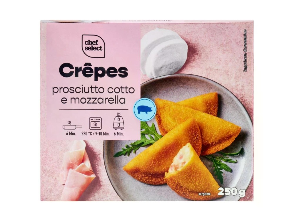 Crêpes con prosciutto e mozzarella 250 g confezione in offerta da Lidl