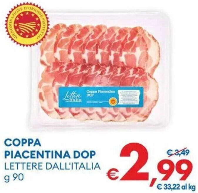 Lettere dall'Italia Coppa Piacentina DOP 90 g in offerta da MD