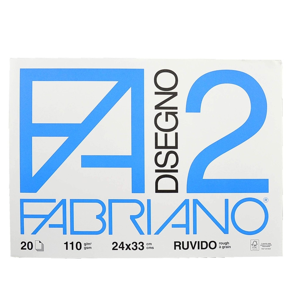 Fabriano blocco da disegno F2 20 fogli, cm 24x33, 110 g/m2 in offerta da Bennet