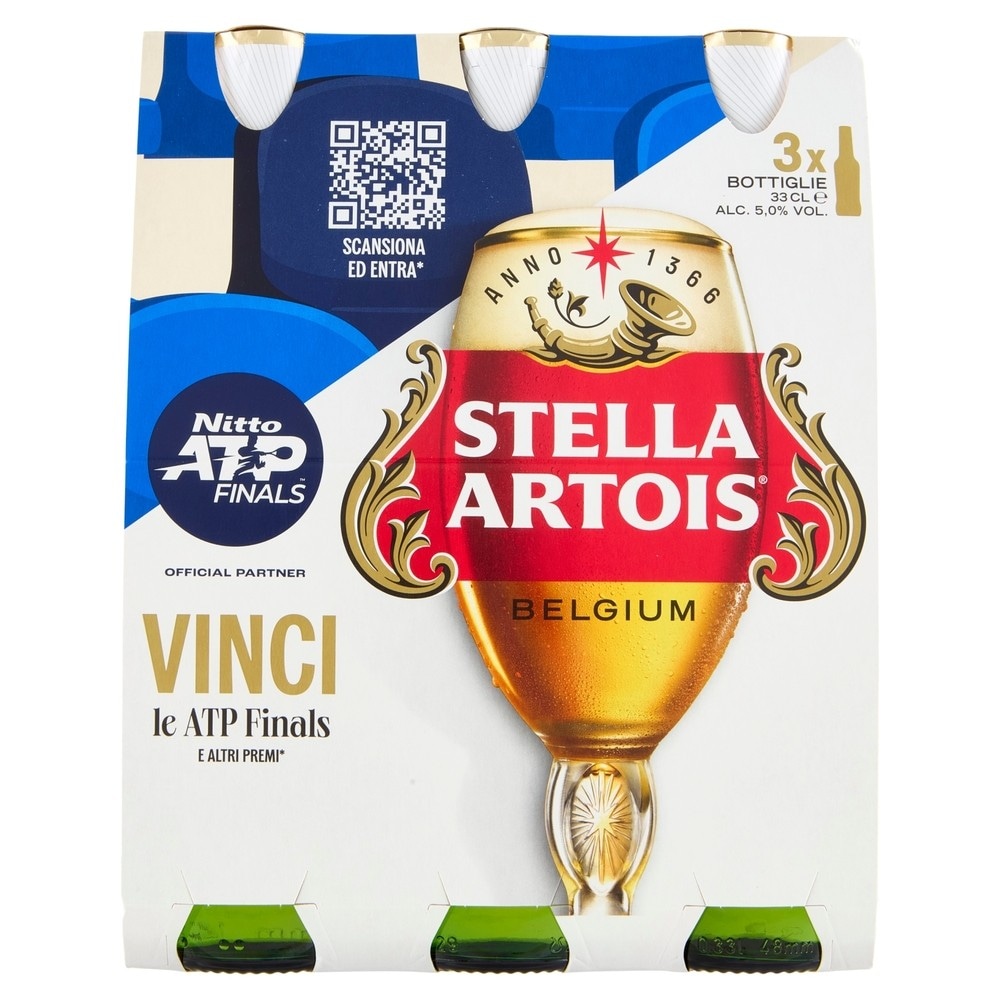 Stella Artois birra belga 3 x 33 cl in offerta da Iper La grande i
