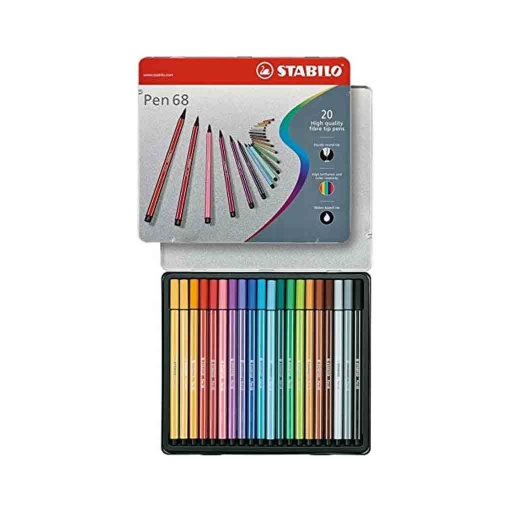 Pennarelli Pen 68 con scatola in metallo 20 pezzi STABILO in offerta da Iper La grande i