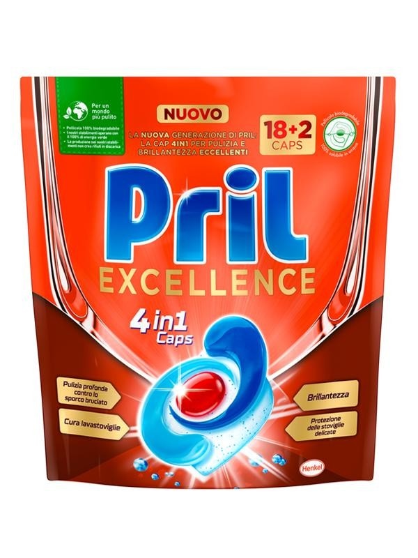 Pril Excellence 4 in 1 18+2 caps in offerta da Happy Casa