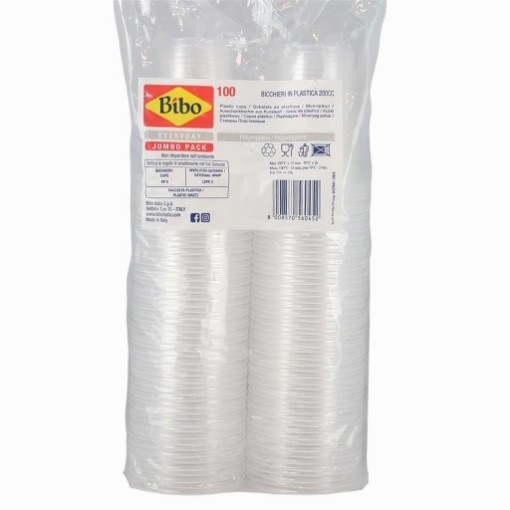 Bicchieri Bibo 100 pezzi, 200 cc in offerta da Carrefour