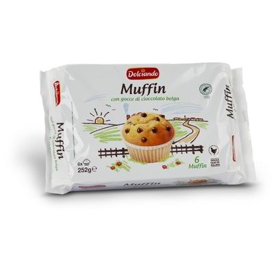 Muffin con gocce di cioccolato belga 252 g Dolciando in offerta da Eurospin