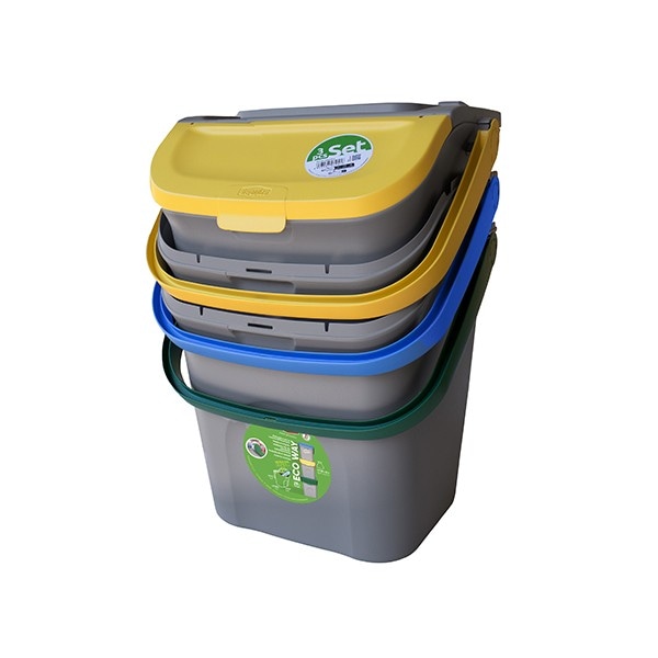 Set 3 pattumiere impilabili Eco Way L 28 cad. STEFANPLAST in offerta da Bennet