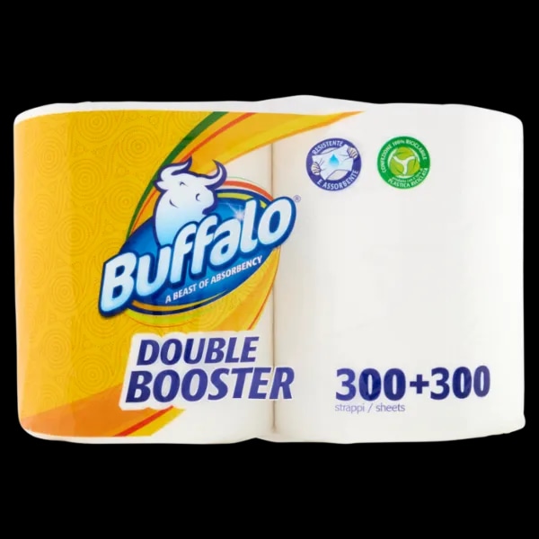 Buffalo asciugatutto Double Booster 2 x 300 strappi in offerta da ALDI