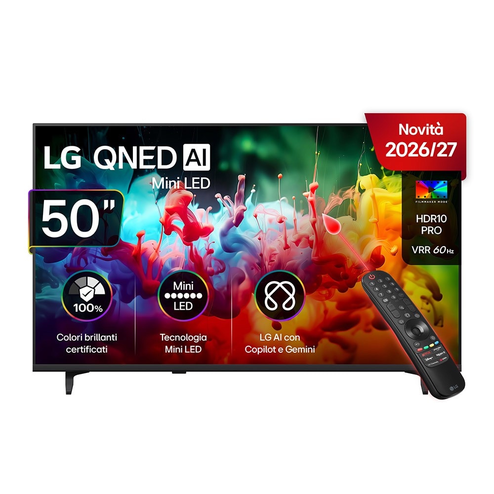 LG QNED AI Mini LED 70B 50" in offerta da Euronics