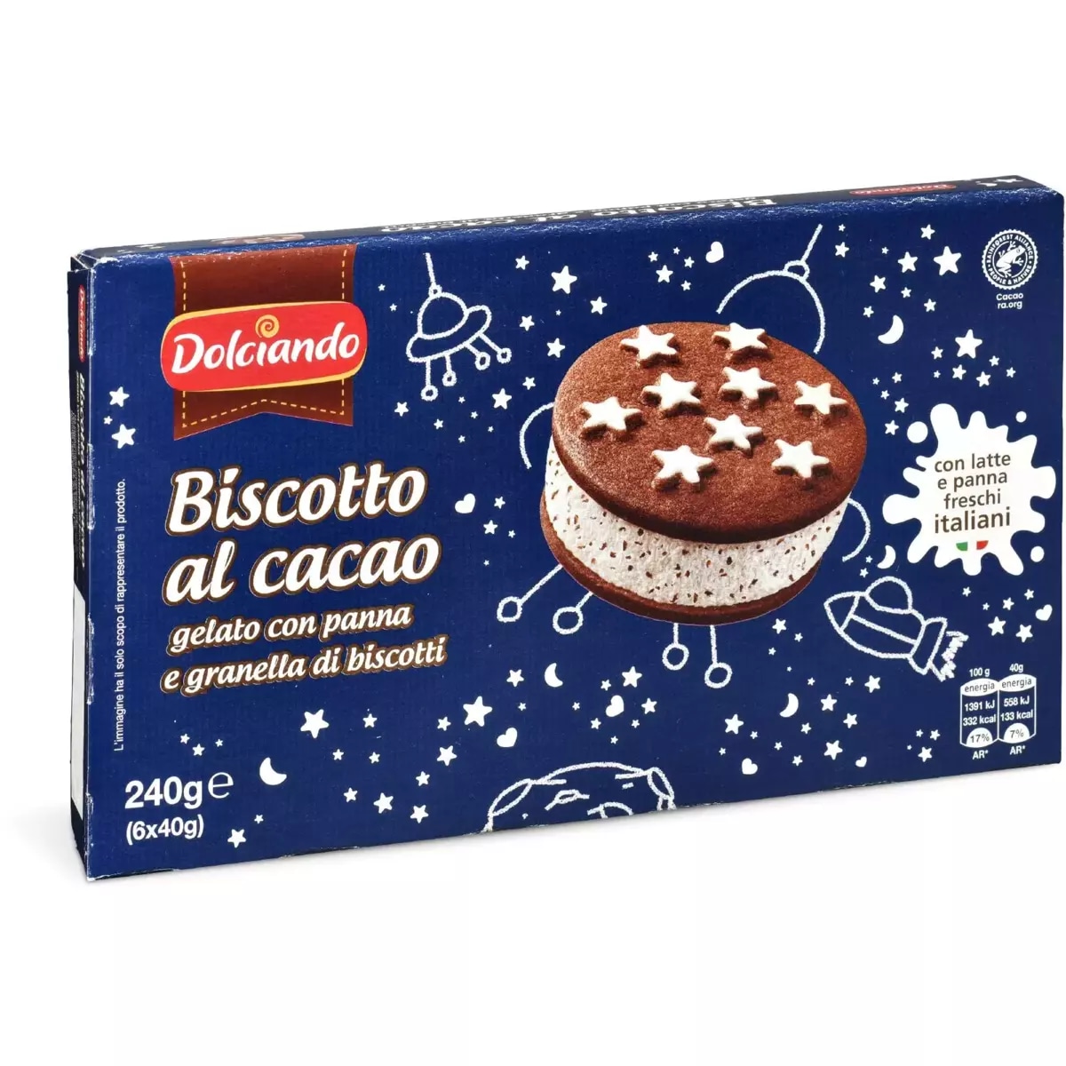 Biscotto al cacao 6 PZ, 240 g Dolciando in offerta da Eurospin