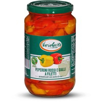Peperoni rossi e gialli a filetti 545 g / sgocc. 300 g in offerta da Eurospin