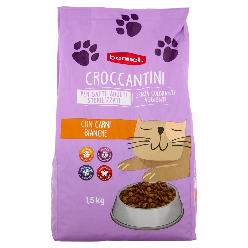 Croccantini per gatti sterilizzati kg 1,5 Bennet - Offerta nel negozio Bennet