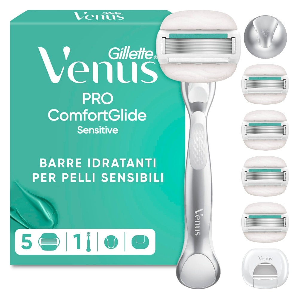 Rasoio Sensitive Comfort Glide Gillette Venus 2 manici + 5 lame in offerta da Bennet