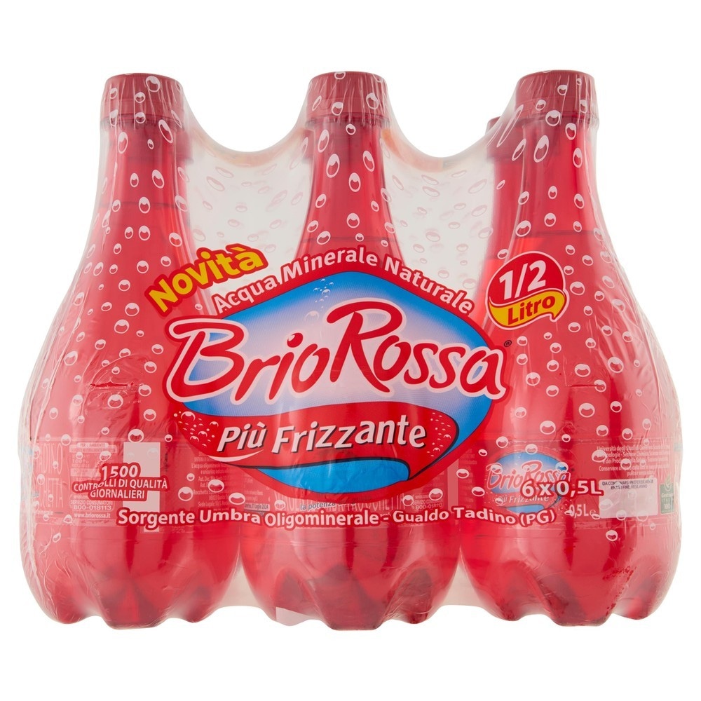 Brio Rossa acqua frizzante 6x500 ml in offerta da Bennet