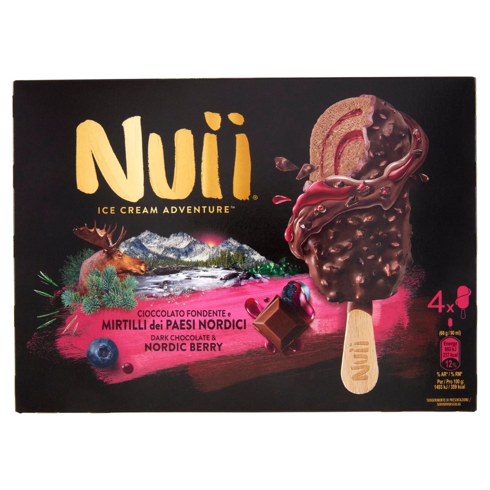 Gelato Nuii mirtilli 264 g, caramello 272 g in offerta da Penny