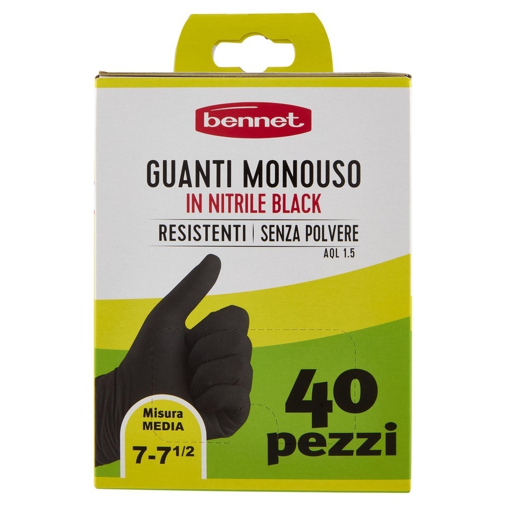 Guanti monouso in nitrile Bennet conf. da 40 pezzi, misure varie - Offerta nel negozio Bennet