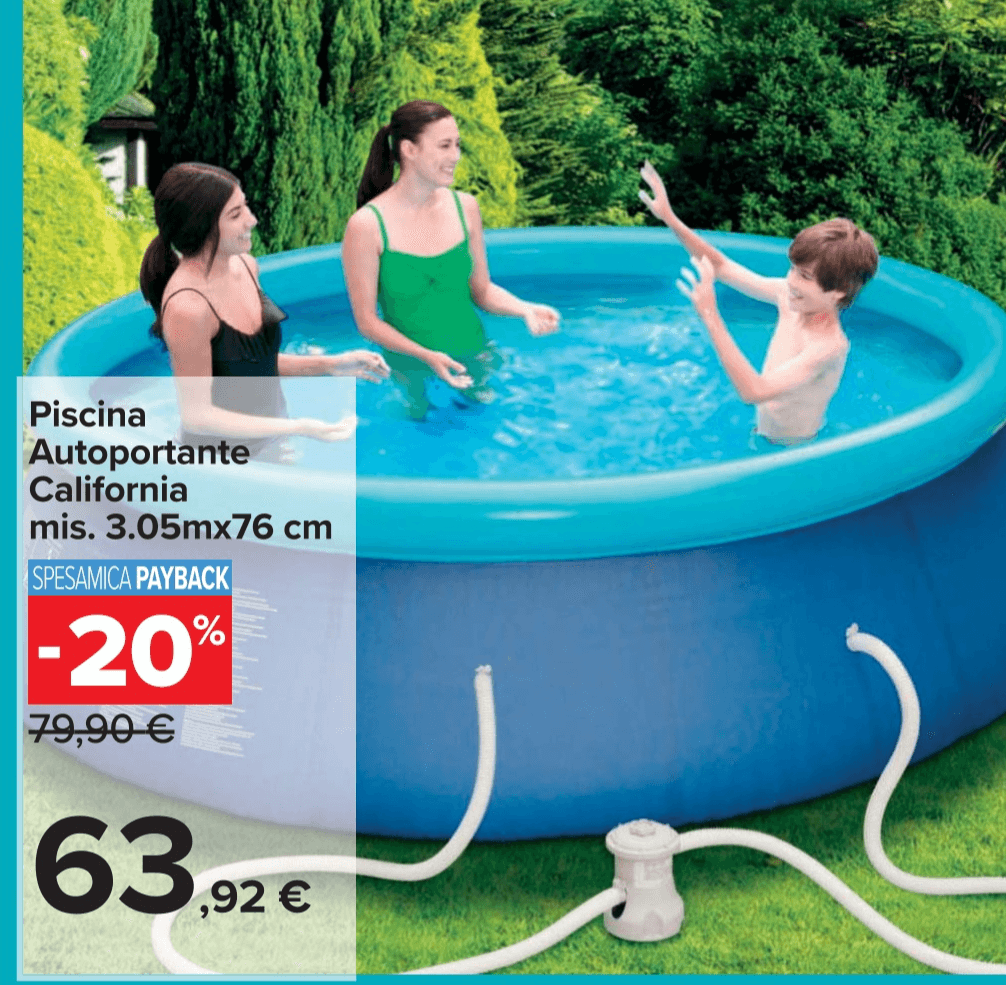 Piscina Autoportante California mis. 3.05mx76cm - Offerta nel negozio Carrefour
