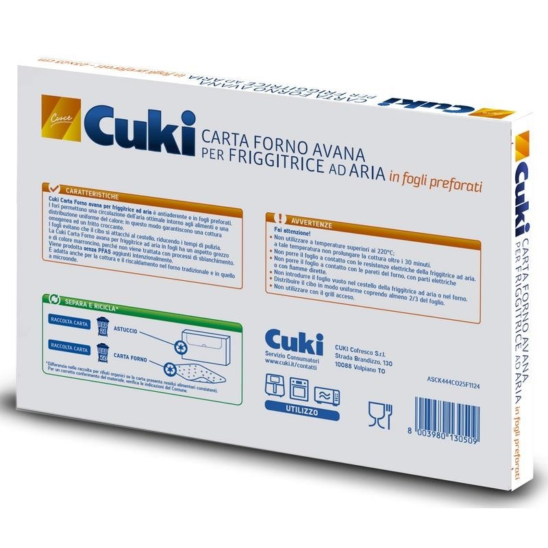 Fogli per friggitrice ad aria Cuki 25 pezzi - Offerta nel negozio Esselunga