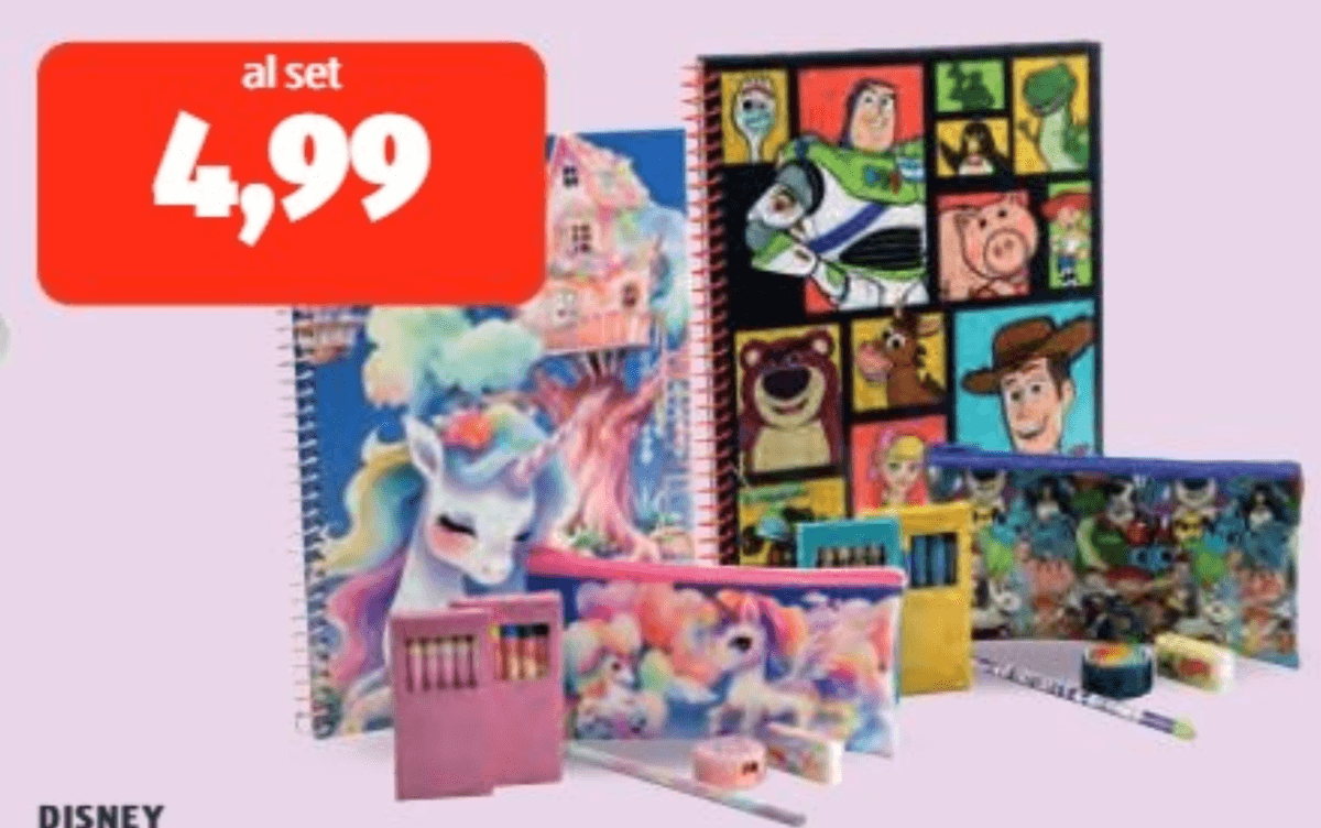 Set di cancelleria da viaggio assortiti Disney - Offerta nel negozio ALDI