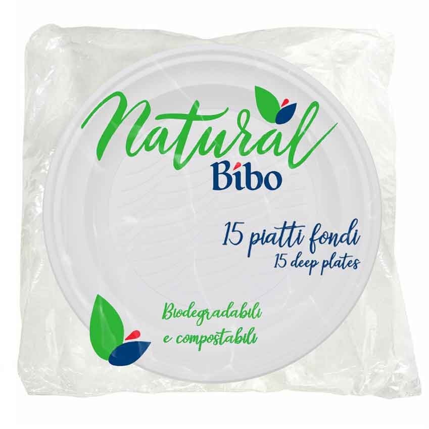Piatti piani o fondi biodegradabili e compostabili conf. da 15 Natural Bibo in offerta da Bennet