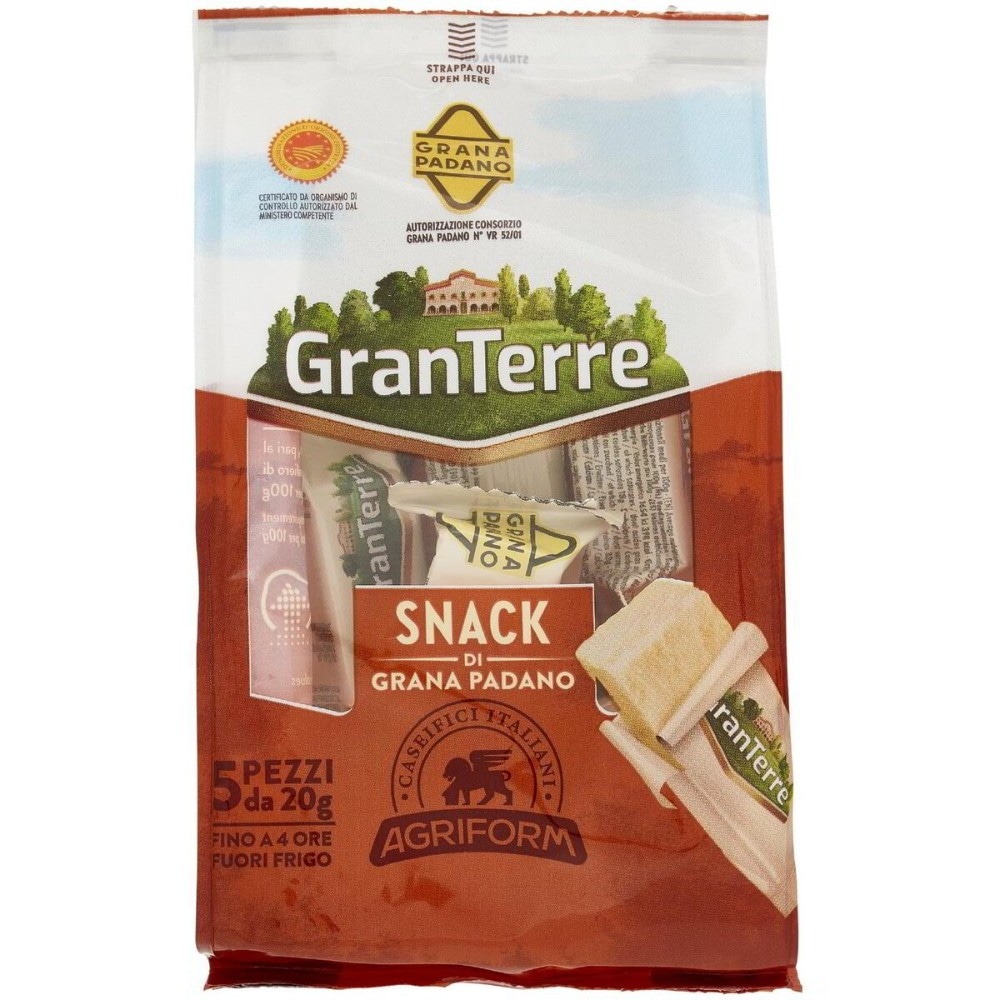 Snack Grana Padano DOP GranTerre 5x20 g in offerta da Il Gigante