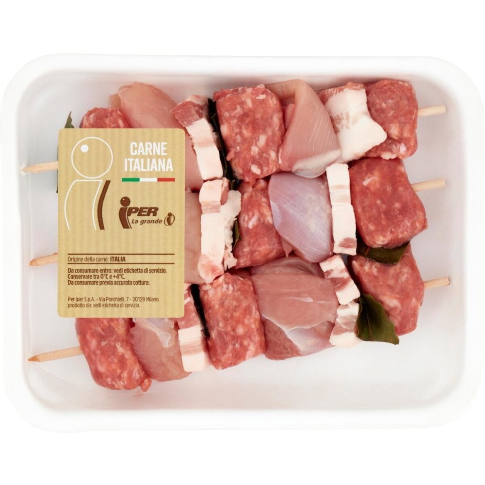 Spiedini di pollo, suino e alloro in offerta da Iper La grande i