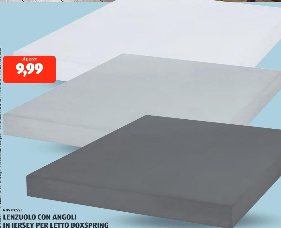 Lenzuolo con angoli in jersey per letto boxspring 180-200 x 200 cm Novitesse in offerta da ALDI